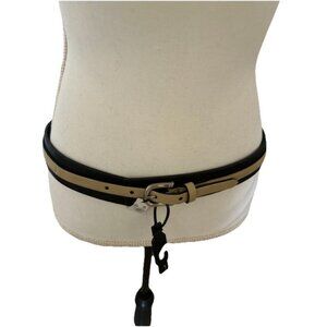 The Limited Belt Black Tan 2 Tone with Silver Buckle Size Large NWT